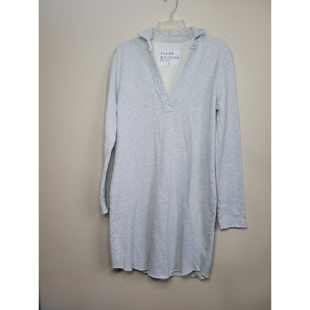 Frank & Eileen Gray Polo Tunic Cotton Long Sleeve Shirtdress Women's Size Small